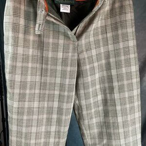 Vintage Plaid Gray Trousers